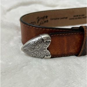 Tony Lama Oxeye Daisy Tooled Leather Belt